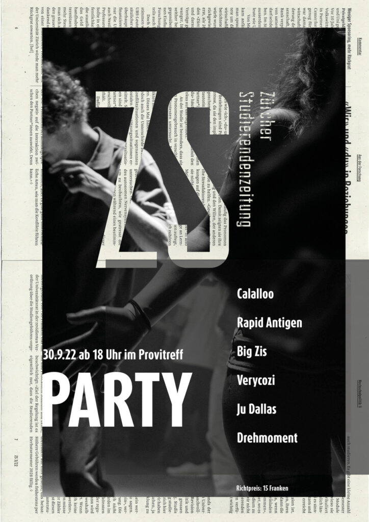 Die ZS Party ist zurück! Zürcher Studierendenzeitung